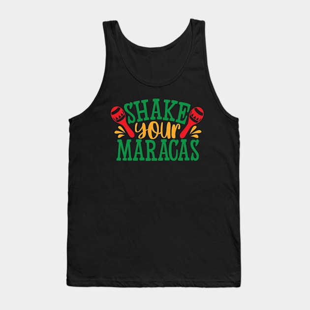 Shake Your Maracas | Mexican Fiesta Tank Top by KarolinaPaz